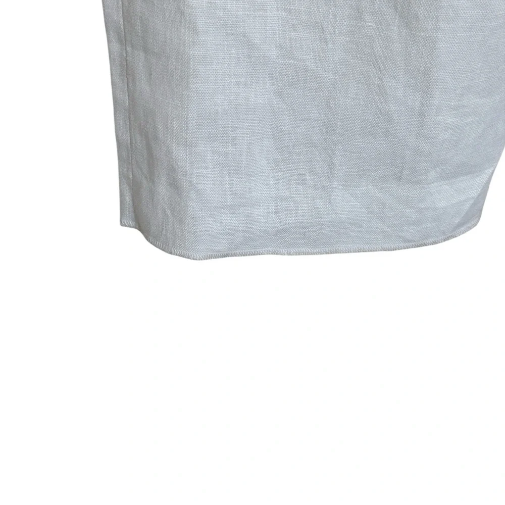 NWOT Cathcart Ellington White Linen Straight-Leg Trousers
